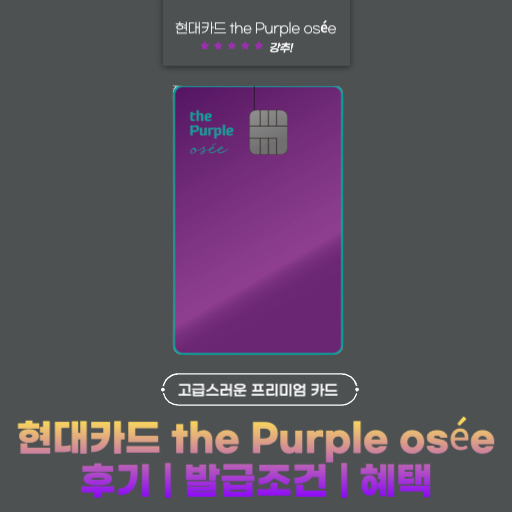 현대카드 the Purple osée(더 퍼플 오제) 후기 | 발급조건 | 혜택