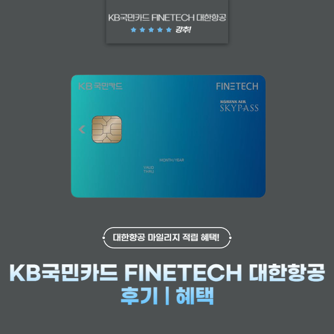 KB국민카드 FINETECH(파인 테크) 대한항공 후기 | 혜택