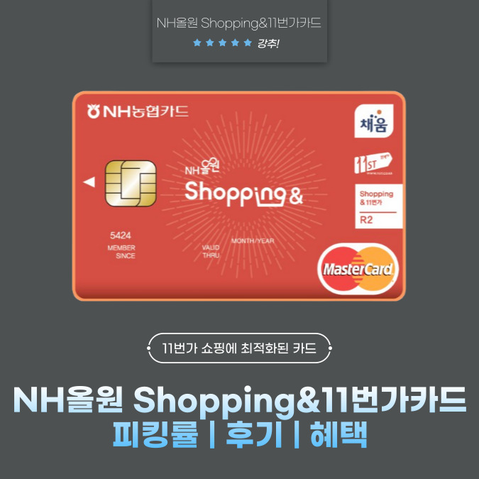 농협카드 NH올원 Shopping&11번가(R2타입) 피킹률 | 후기 | 혜택